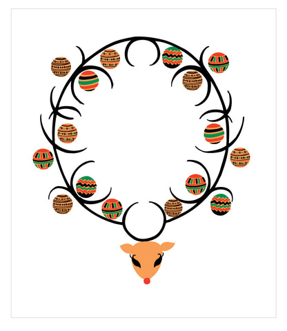 NEW LOW PRICE/Rudolph with Christmas Kente Antlers